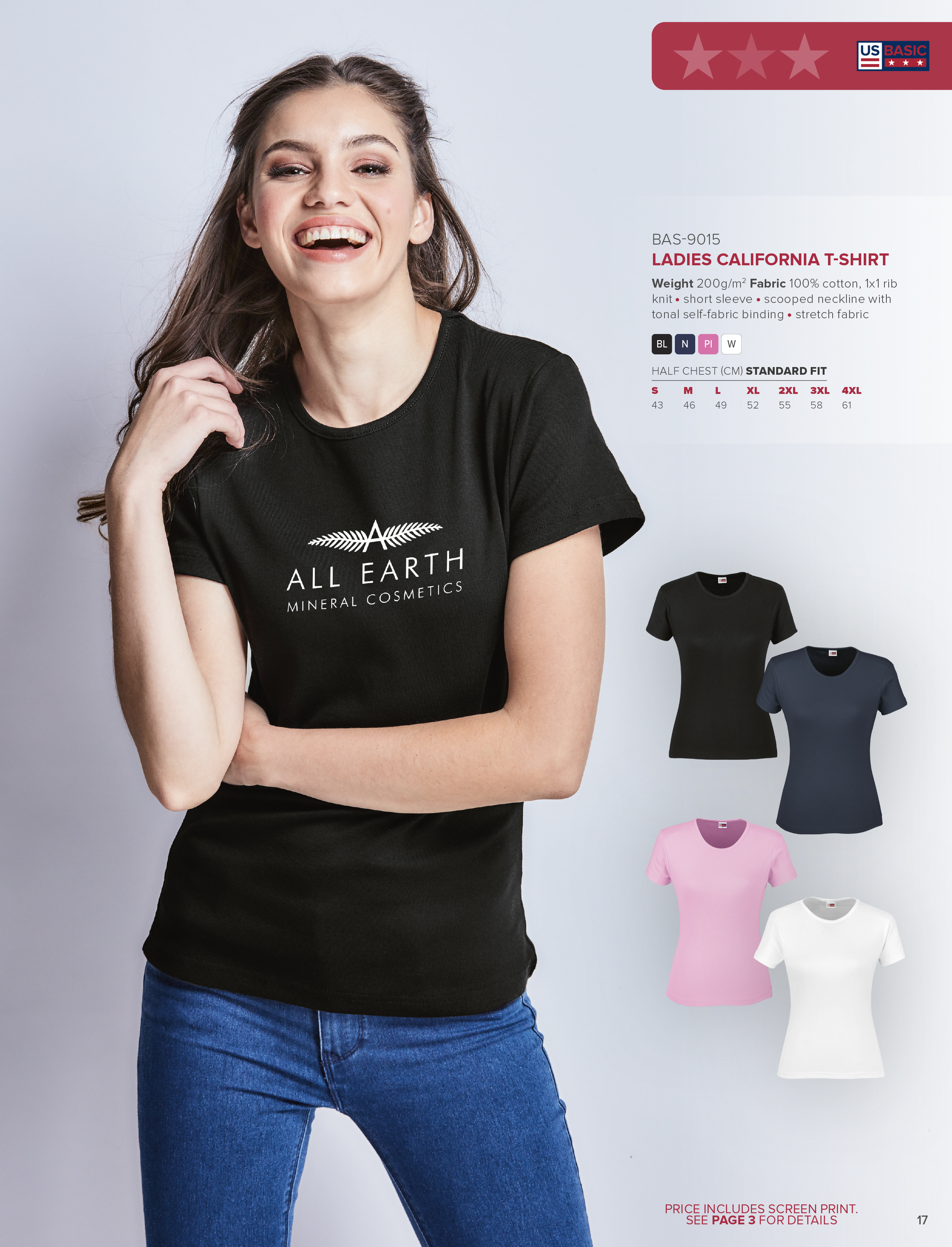 BAS-9015 - Ladies California T-Shirt - Catalogue Image